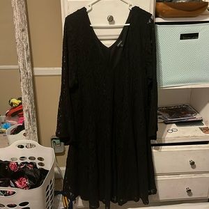 Torrid Black Lace Bell Sleeved Midi Dress